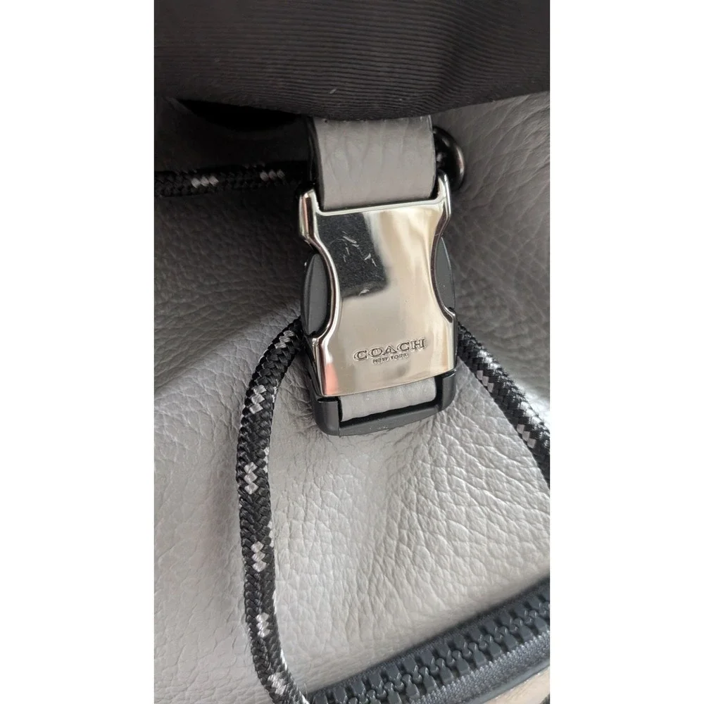 Coach C1280 Pebble Leather Light Grey Men's Backpack